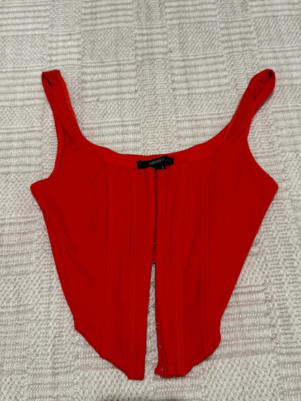 Forever 21 Red Zip-Up Corset Tank
